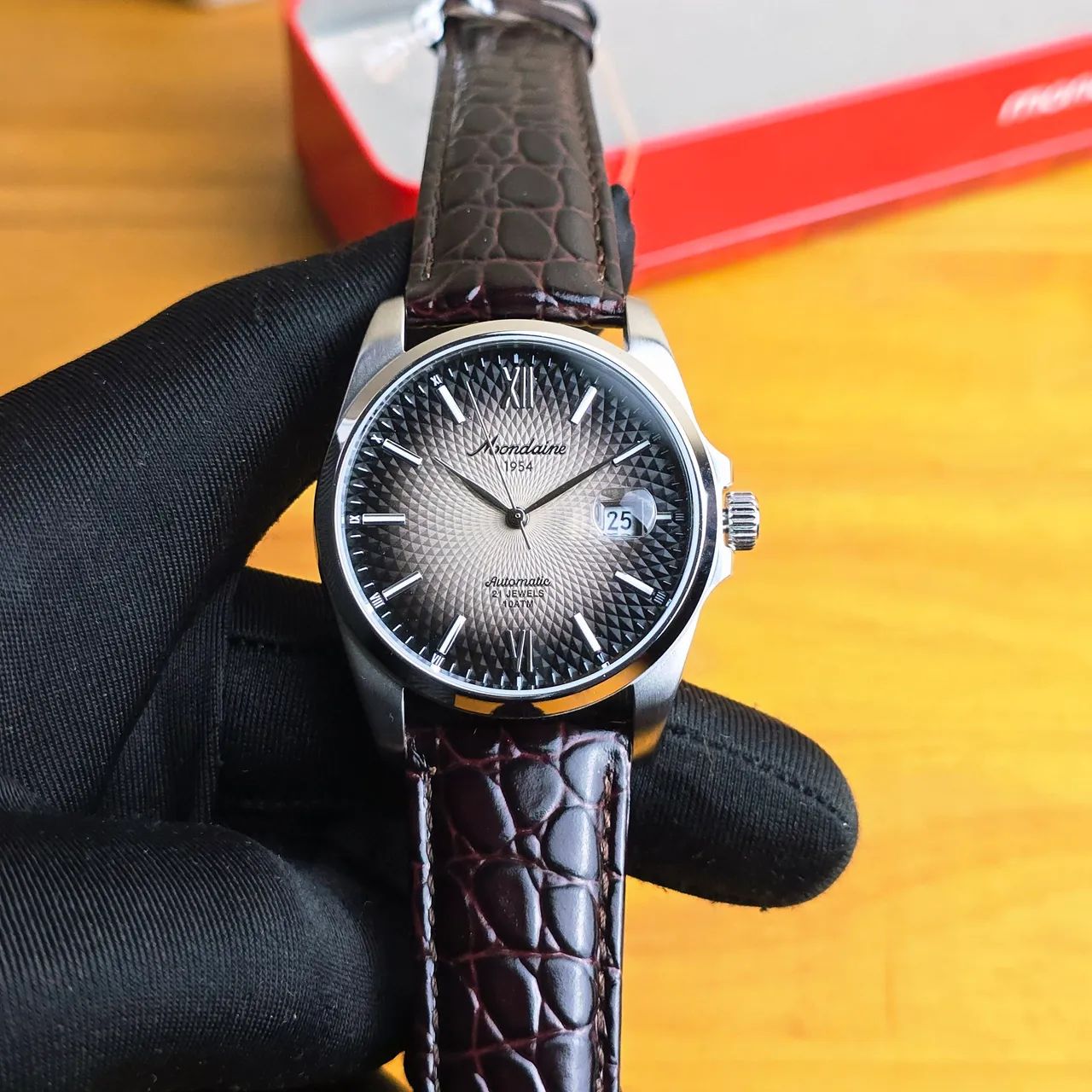Relógio Mondaine 1954 Automático 40mm couro marrom 