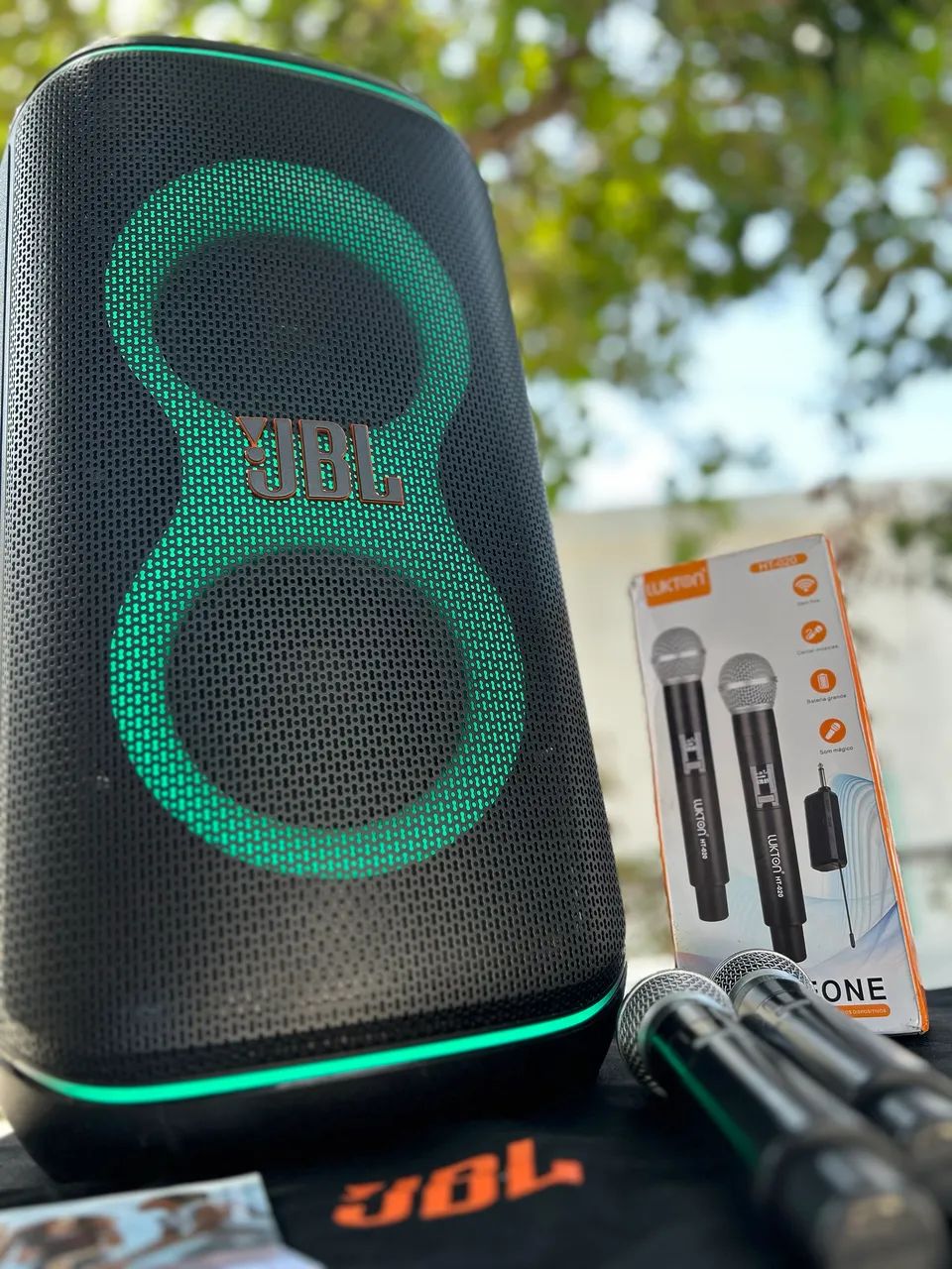 JBL Party Box 120 + Kit 2 Microfones Sem Fio - Foto 5