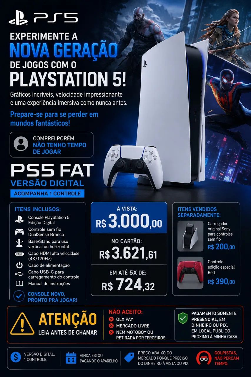 PS5 FAT VERSÃO DIGITAL