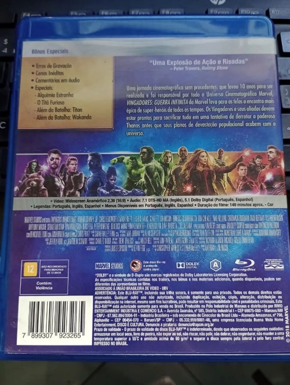 Marvel Vingadores Guerra Infinita Infinity War Blu-Ray Thanos - Foto 2