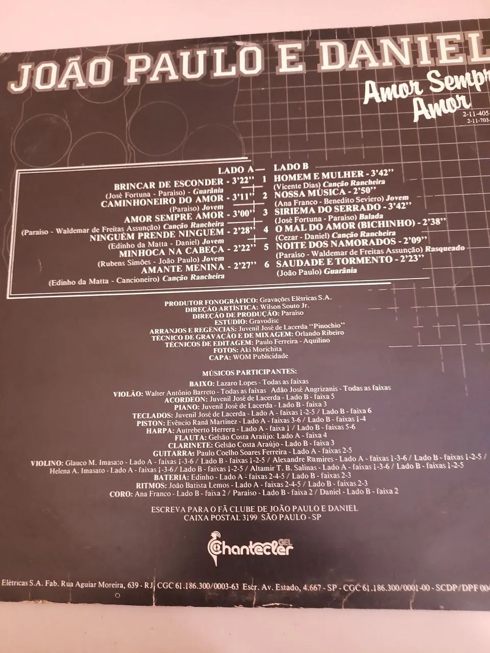 Disco Vinil João Paulo & Daniel - Amor Sempre Amor - Foto 3