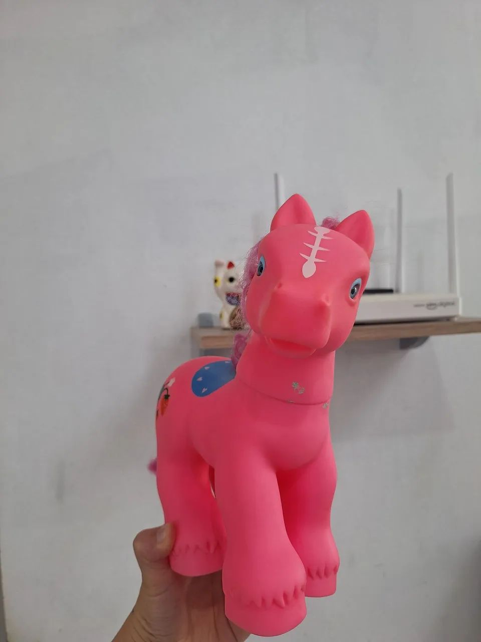 Pônei de brinquedo rosa grande - Foto 2