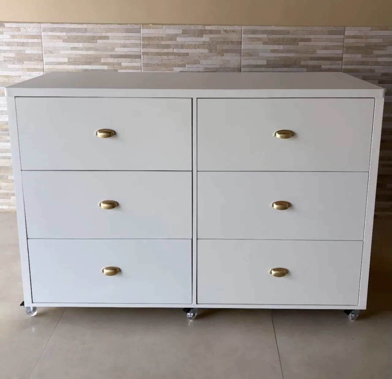 Cômoda Com Seis Gavetas | Laterais Ripadas L 1.10 M