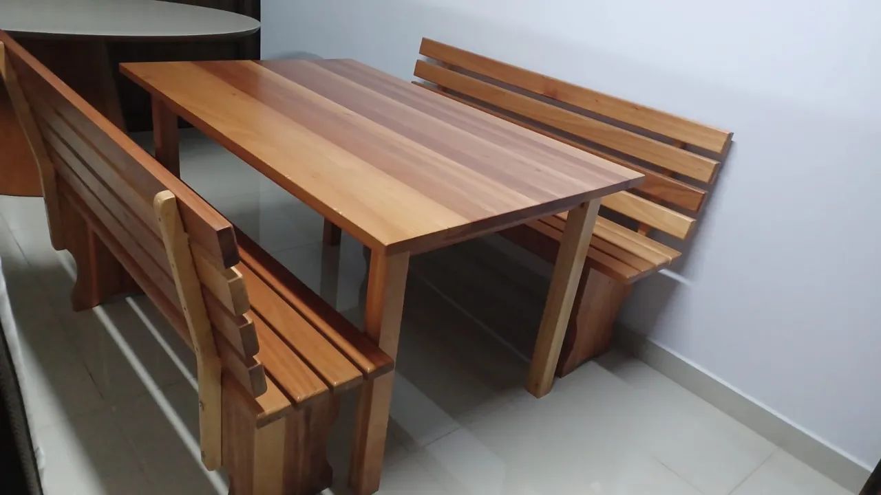 Jogo de mesa madeira gergelim - Foto 2