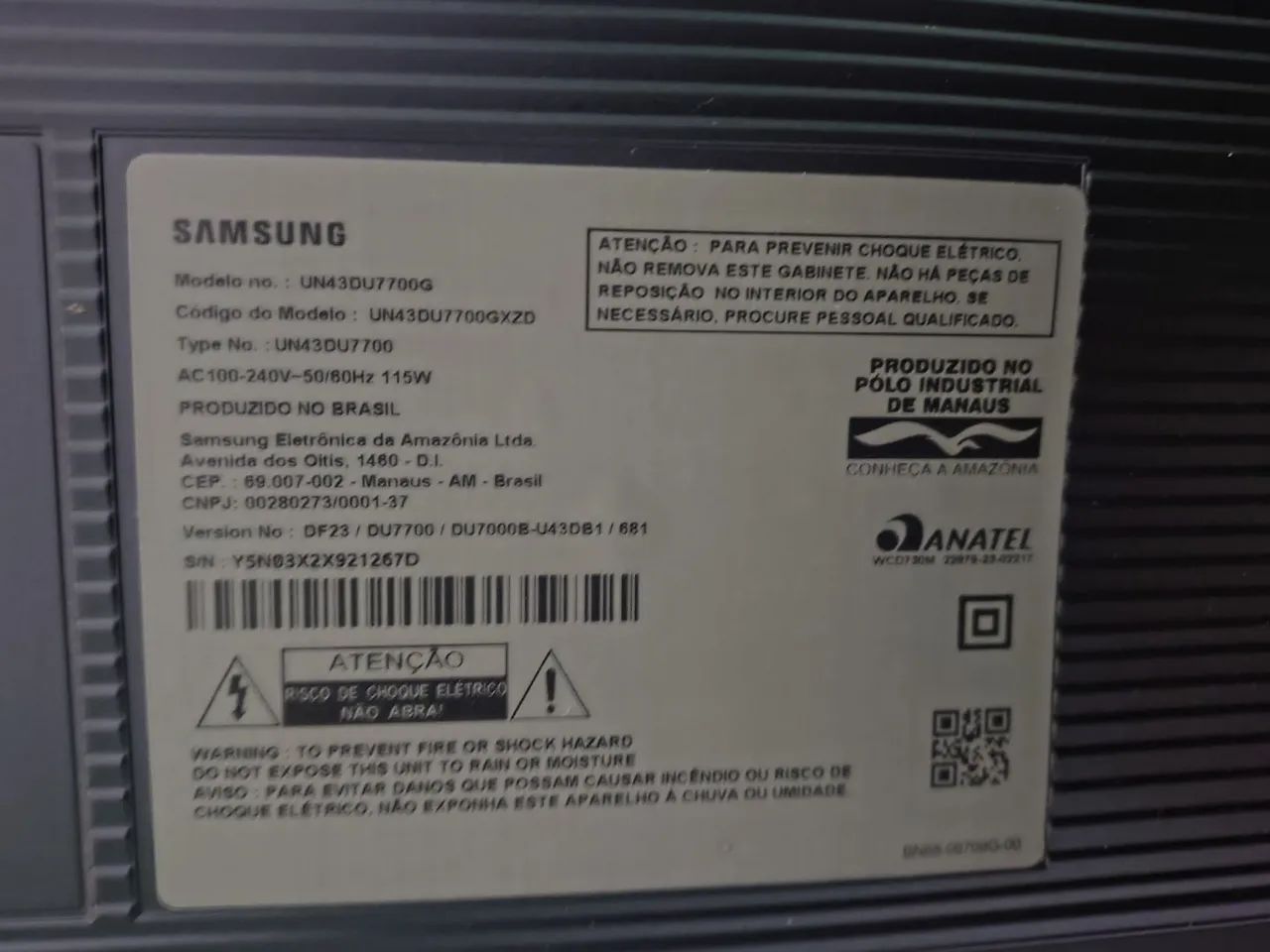 Vende tv Samsung 43 polegadas retirar pesas 