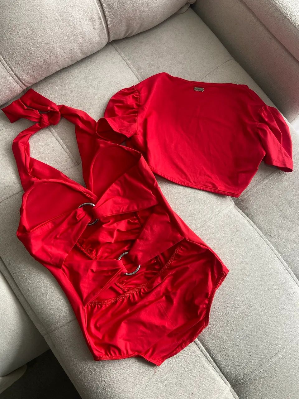 Conjunto Vermelho - Body e Blusa - Foto 4