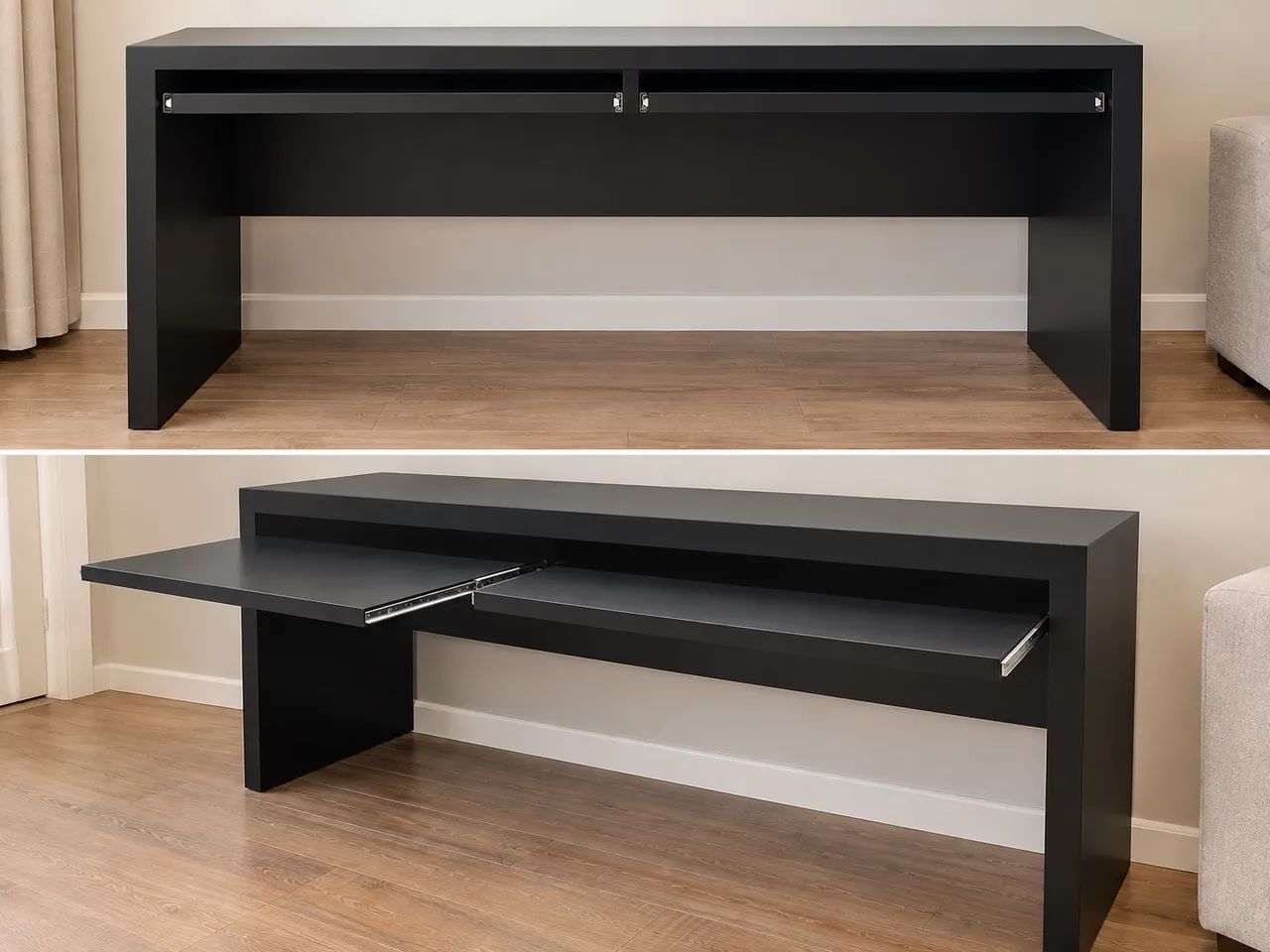 Mesa Home Office MDF preta 