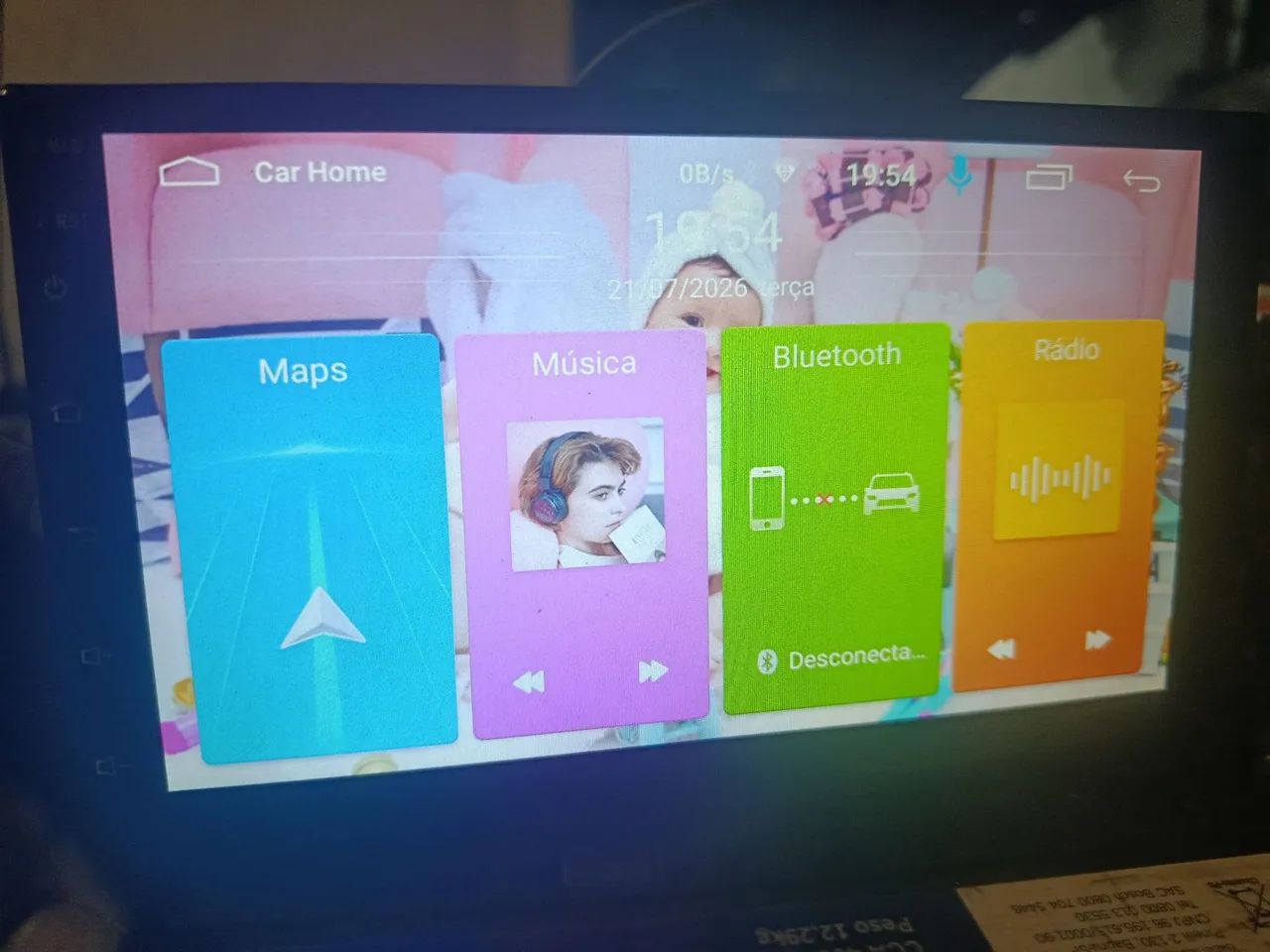 Central multimídia Android para carro usada funcionando  - Foto 5