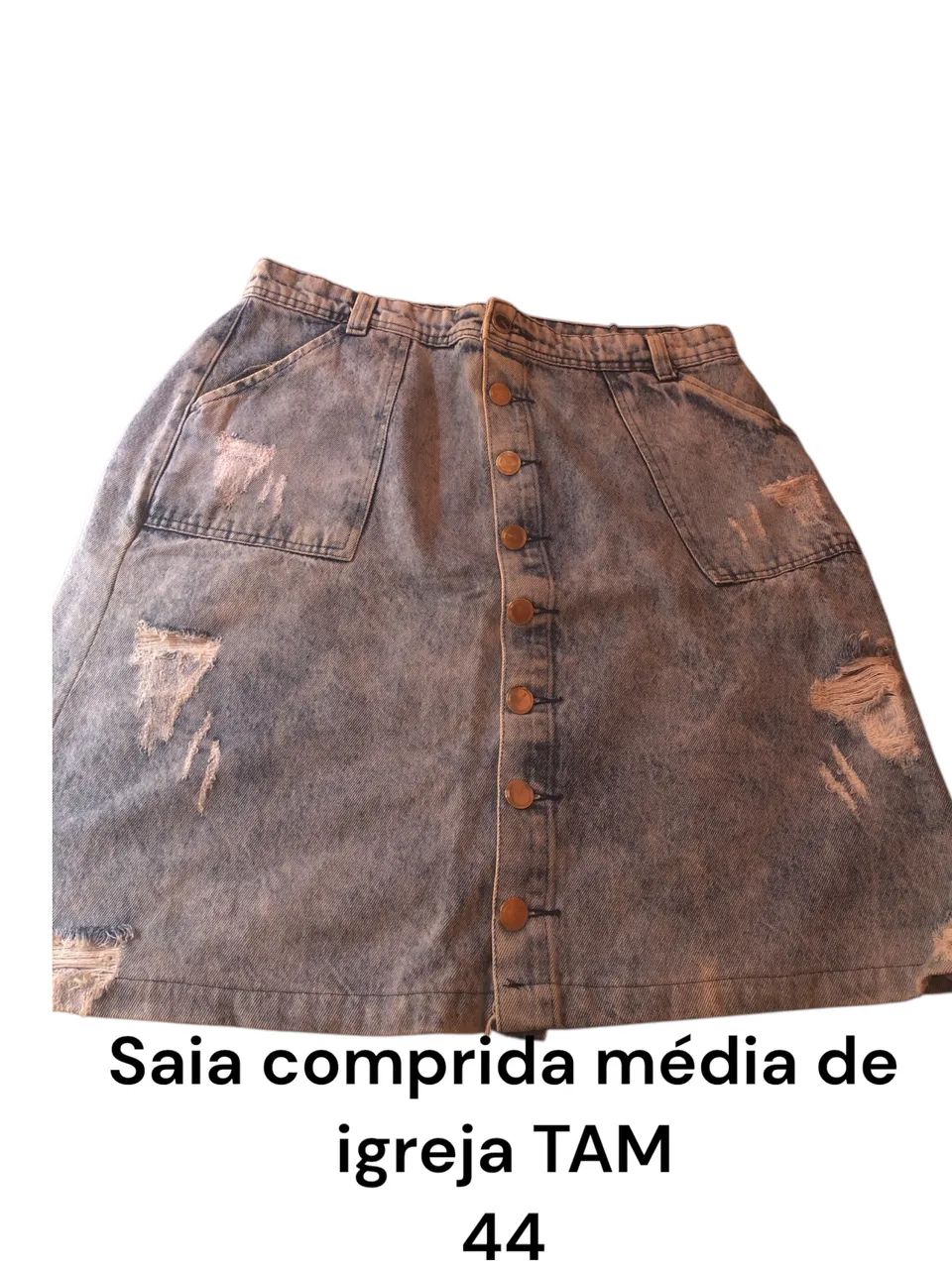 Saia jeans longa TAM G