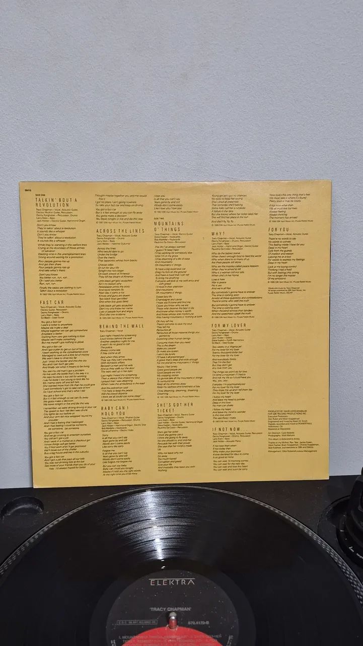 Vinil LP Tracy Chapman - 1988 - Foto 3