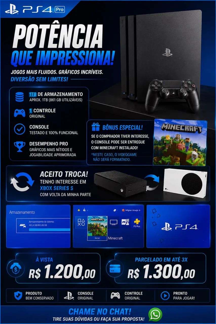 Ps4 Pro 1Tb 