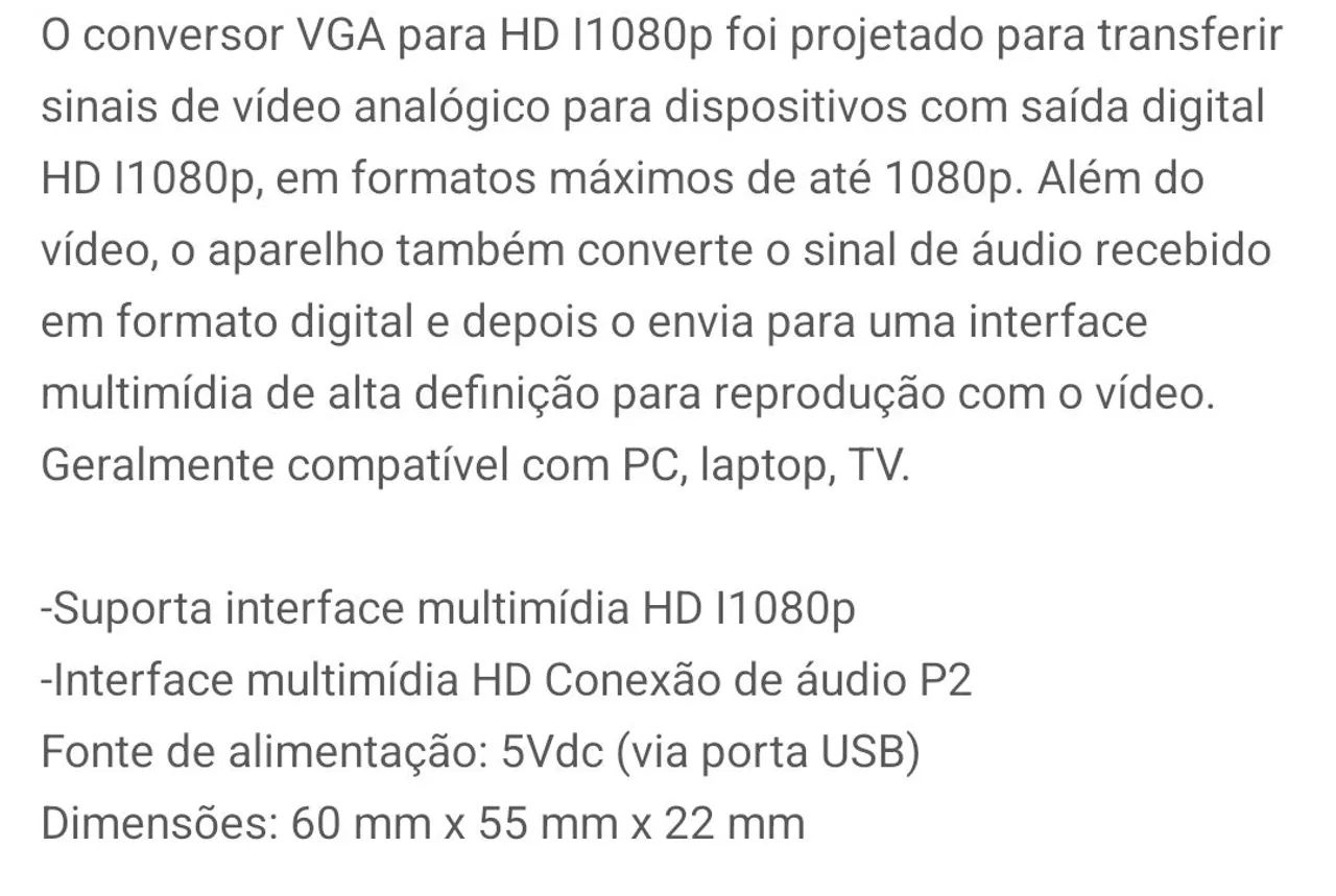 Conversor Vga para Hdmi - Foto 2