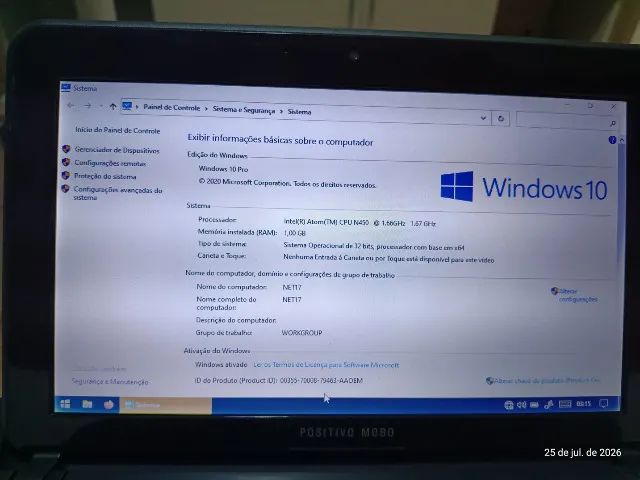 Netbook Positivo Mobo Black 4000, bem bonito e funcionando, bateria boa - Foto 3