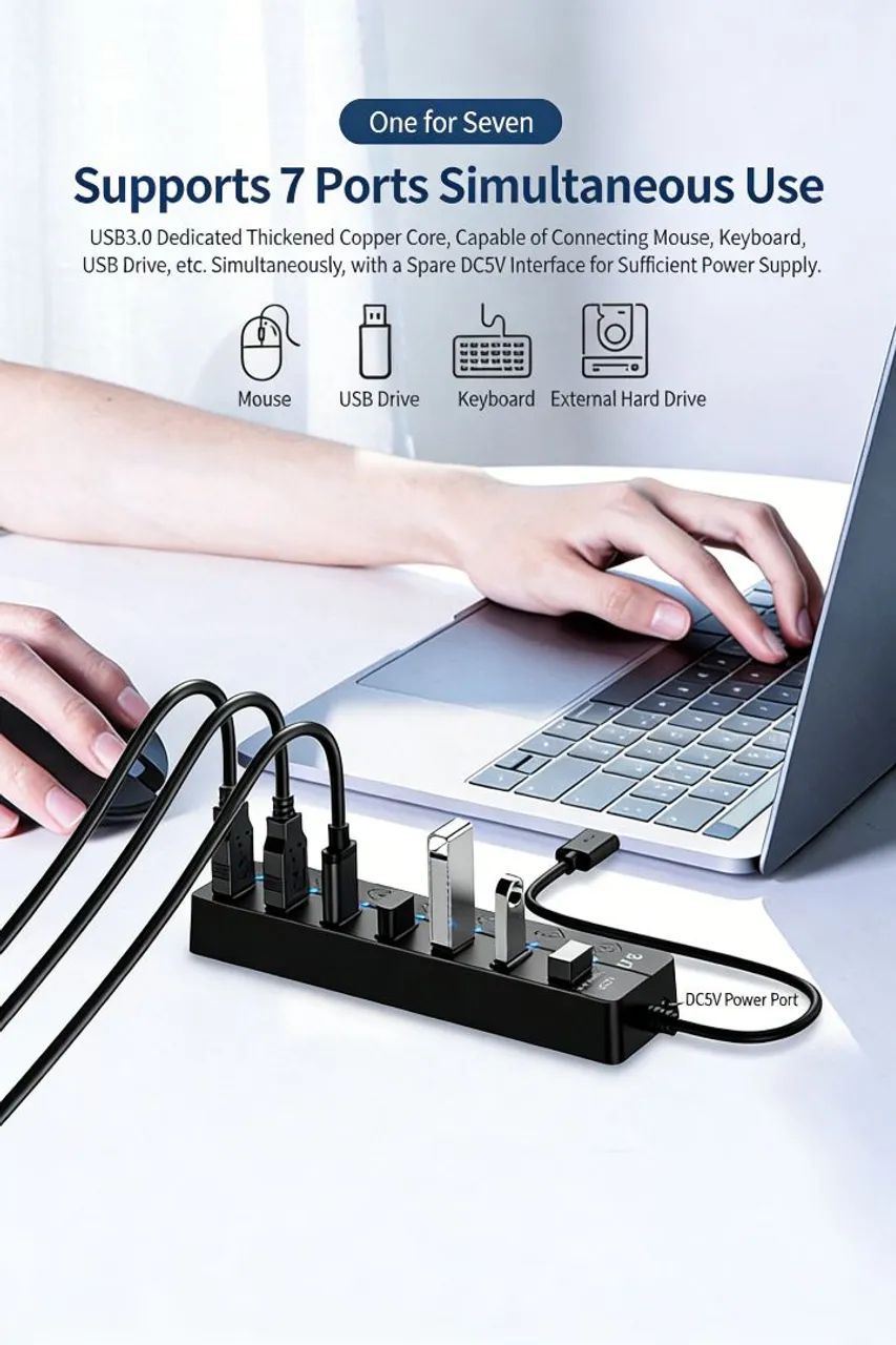 Hub USB 3.0 com led indicador  - Foto 4