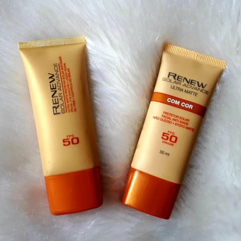 Creme Protetor solar fps 50 Renew com e sem cor