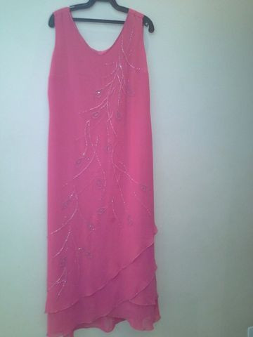 Vestido Logo De Festa Yucci Tam 42 Cor Rosa Em Ótimo Estado - Foto 6