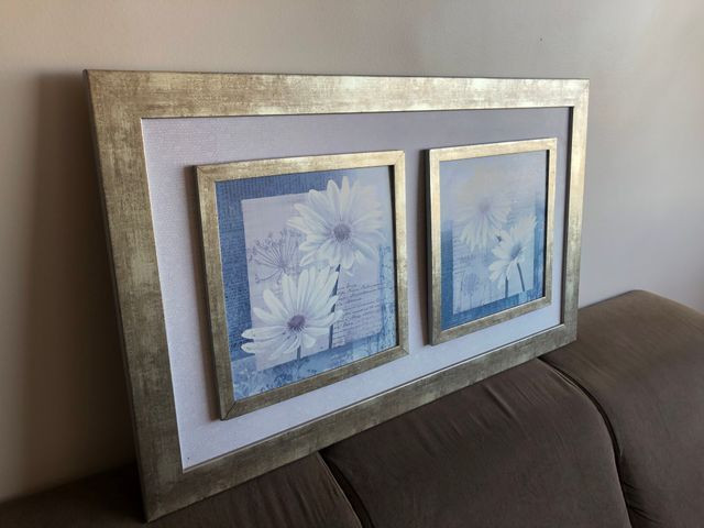Quadro vintage flores brancas - Foto 2