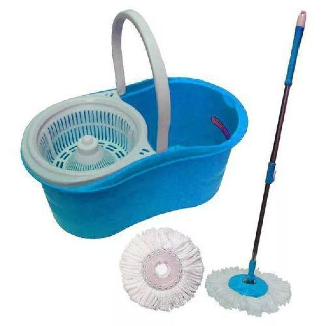 Rodo Mop Magico Giratório Com Balde + Refil extra