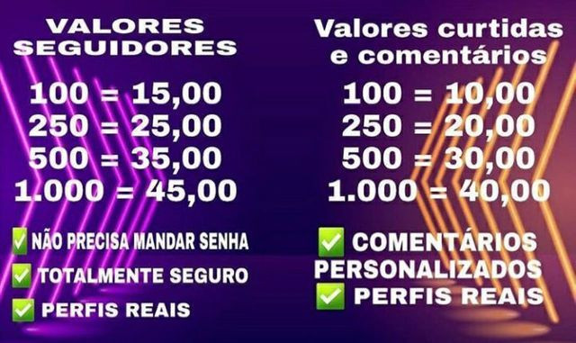 VENDA DE SEGUIDORES/CURTIDAS/COMENTÁRIOS - Foto 2