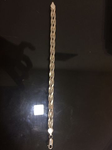 Pulseira trançada de prata. - Foto 3