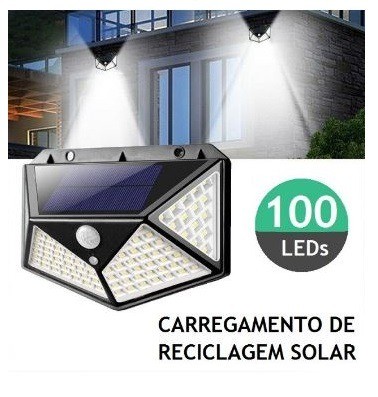 Kit 2 Luminária Led Arandela Solar 100 Led com Sensor de Presença - Foto 2