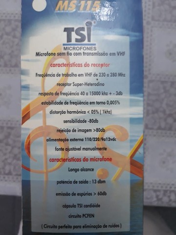 Microfone s/ fio PRO MS 115 com receptor  - Foto 3