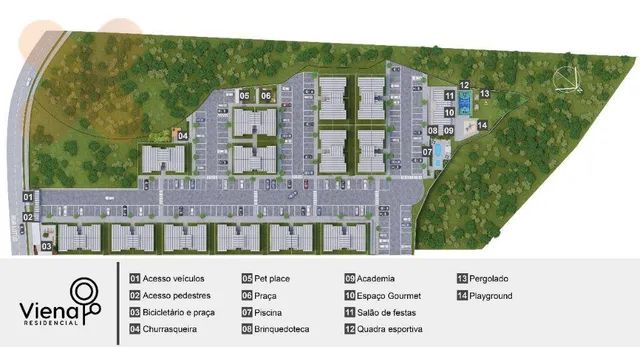 Viena Residencial - Apartamento com 2 quartos à venda no bairro Campina da  Barra em Araucária.