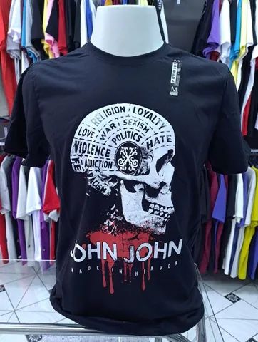 Camisa John John Reta Skull Preta - Compre Agora