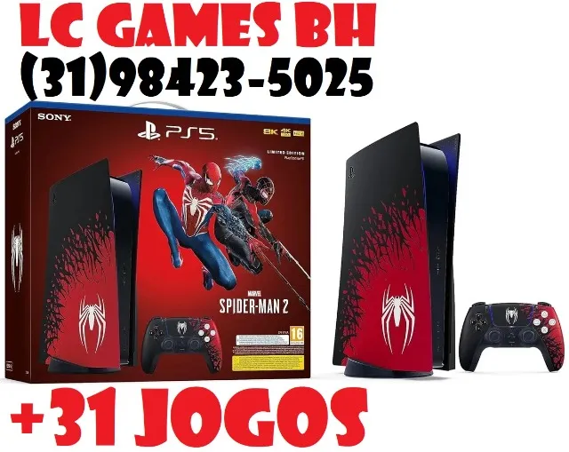 Console PS4 Slim 500GB com 2 Controles - 2 Anos de Garantia - JF GAMES