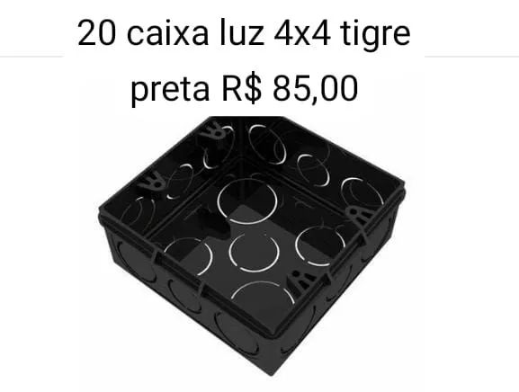 Caixa de Luz 4x4 Tigre Preta 20 unidades