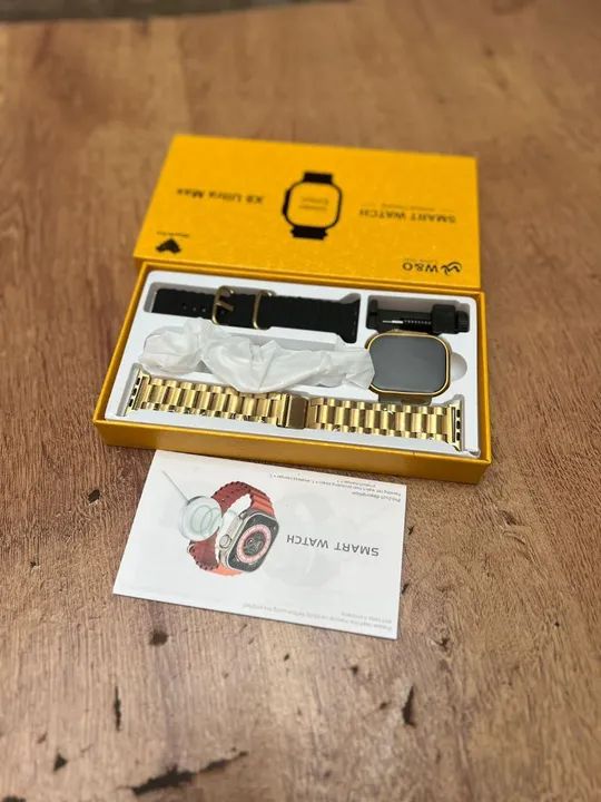 RELÓGIO MODELO SMARTWATCH PULSEIRAS DOURADA E VAI UMA PULSEIRA DE BORRACHA TB - Foto 3
