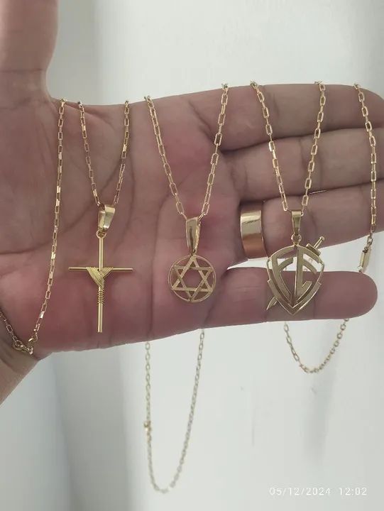 Cordão e Pingente Em Moeda Antiga Idêntica ao Ouro 18K  - Foto 4