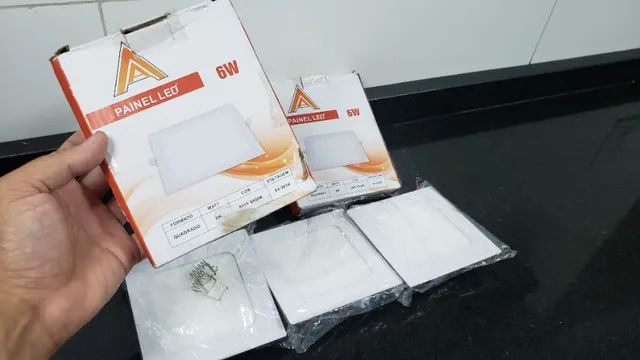 Plafon LED 6W Quadrada 12cm x 12cm embutir 6500K Branco Frio - Foto 2