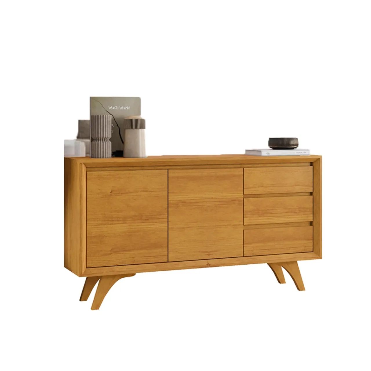 Buffet Retrô 2 Portas 3 Gavetas Design Moderno r655 - Foto 3