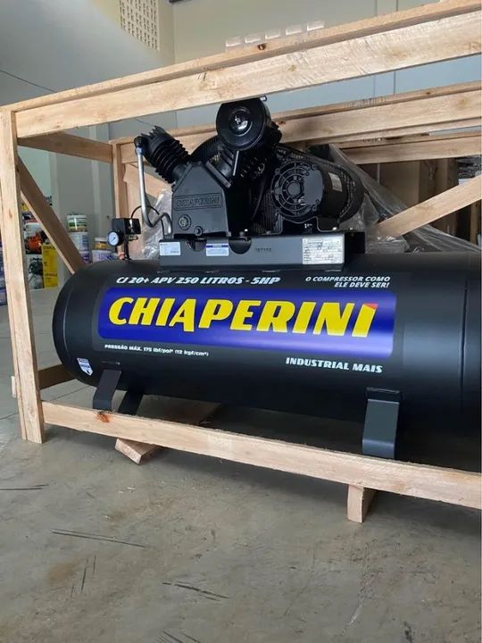 Compressor de ar 250L 20+APV 5.0cv Trifasico - Chiaperini(Novo/Loja) - Foto 6