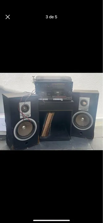 Som Completo Vintage com toca discos