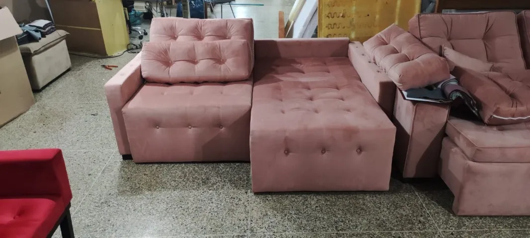 Sofá cama rosa