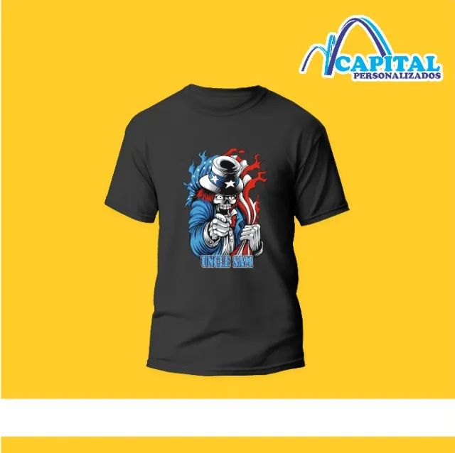 camisa preta estampa personalizada