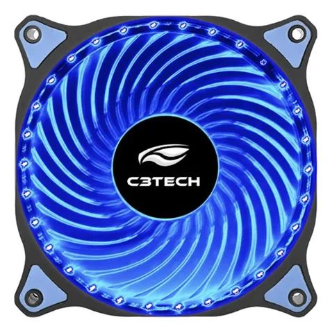 cooler led azul 12 cm c3tech f7-l130bl 30 leds p/ gabinete  - Foto 2