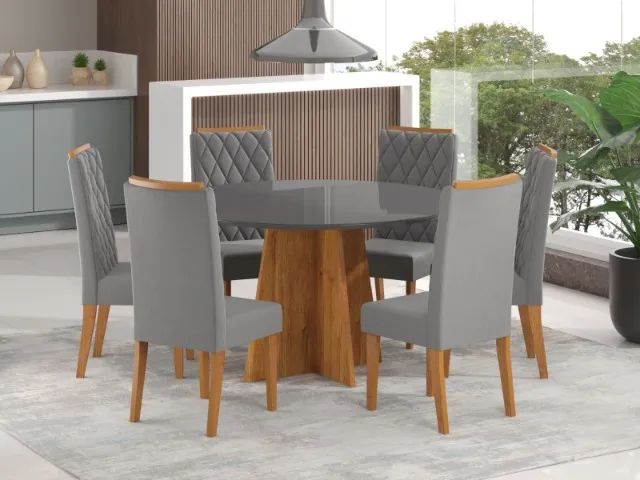 Sala Daila 1,35 cm com 6 Cadeiras Iza, da Viero - Foto 2