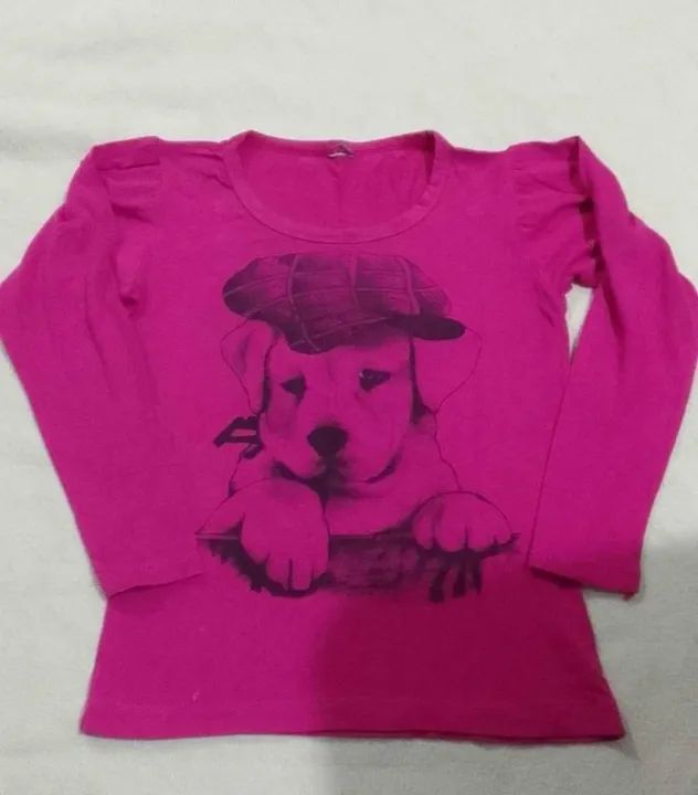 Blusa em algodão Tam 8-9 anos, mangas compridas  - Foto 2