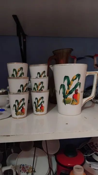 Conjunto de jarra e copos porcelana - Foto 4