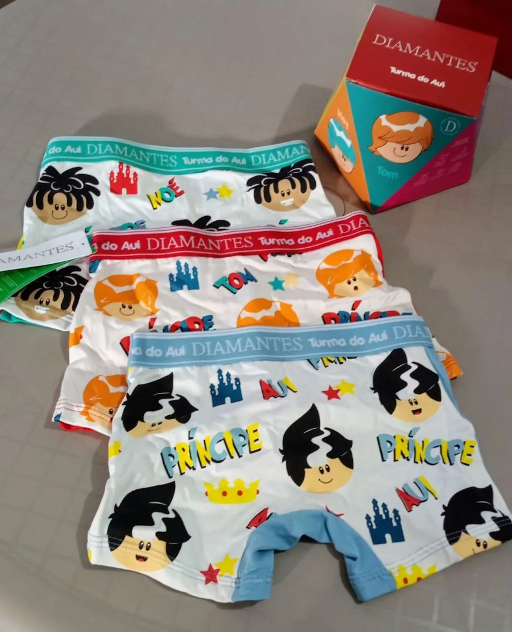 Cueca Infantil Diamantes Turma do Aui - Príncipe