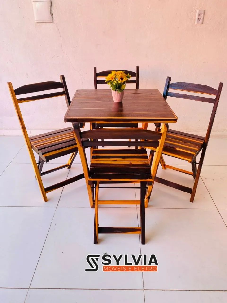CONJUNTO DOBRÁVEL 70X70 ENVERNIZADA  - Foto 2