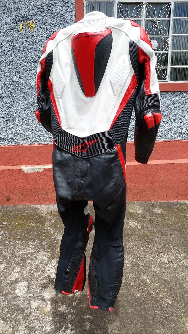 Macacão Moto Alpinestarts 1 peça branco/vermelho/preto - Foto 3