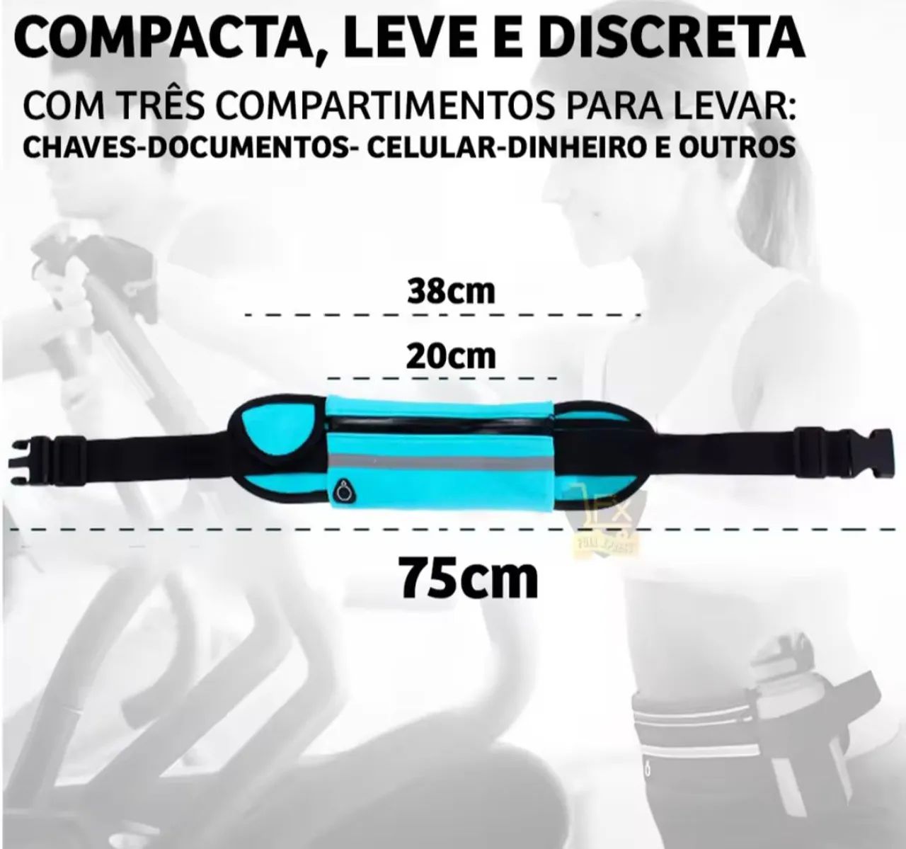 Pochete Esportiva cintura preta porta celular  - Foto 3