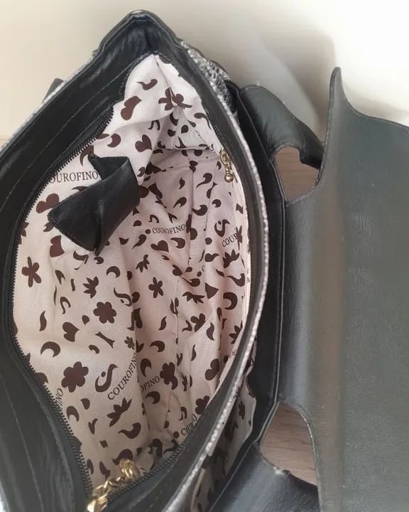Bolsa de Ombro em Couro fino com Detalhes em Snake - Foto 2