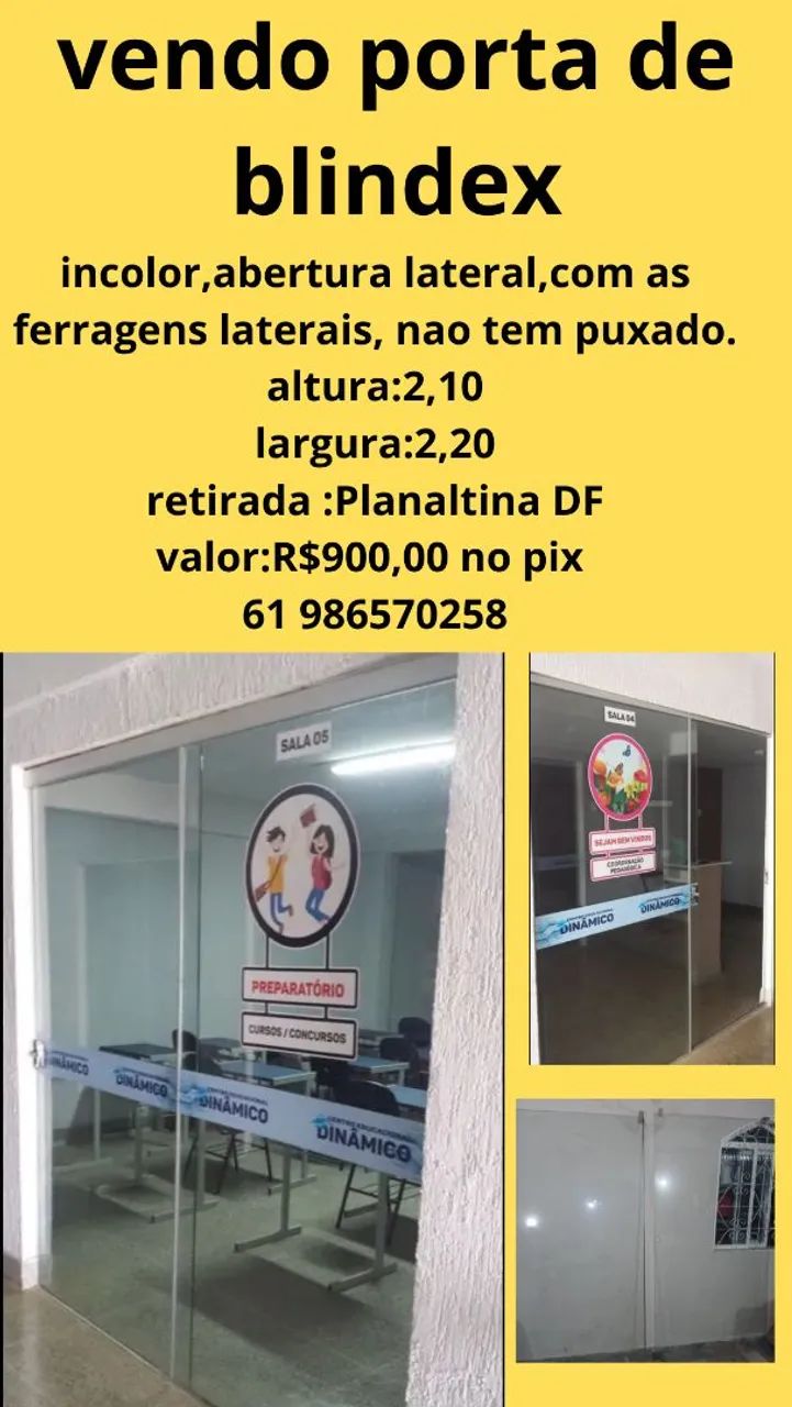 Porta de blindex