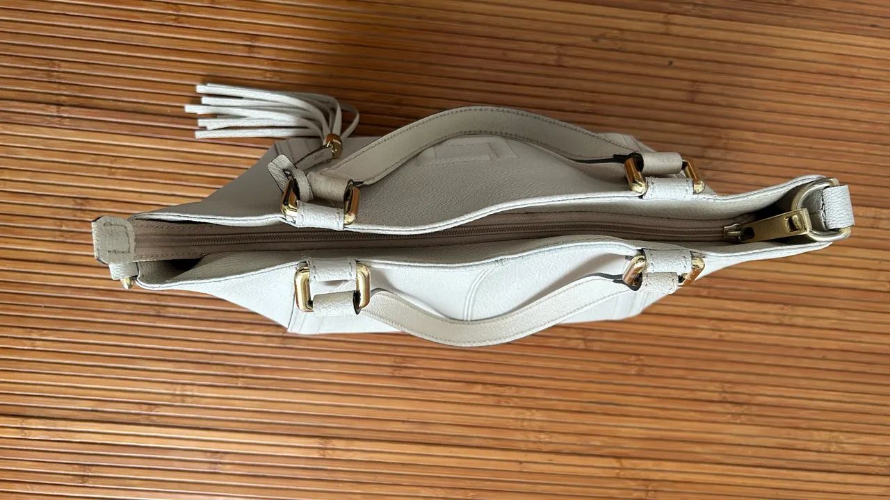 Bolsa couro  off white Luz da Lua  - Foto 2