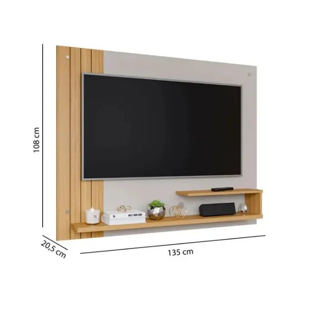 "Painel Dunas Compacto: Sofisticação com Detalhe Ripado para TV de até 50  - Foto 4